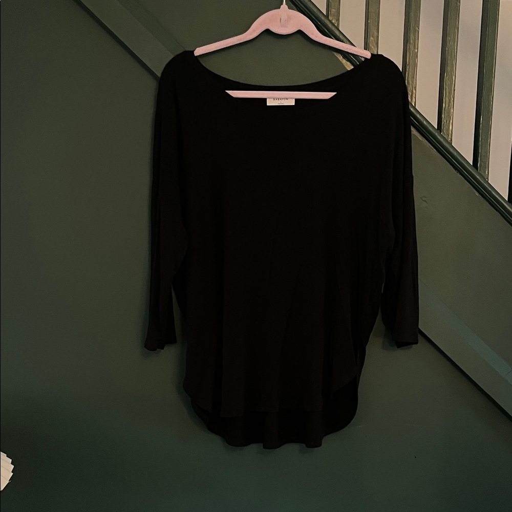 Babaton Aritzia Black Scoop Neck Top